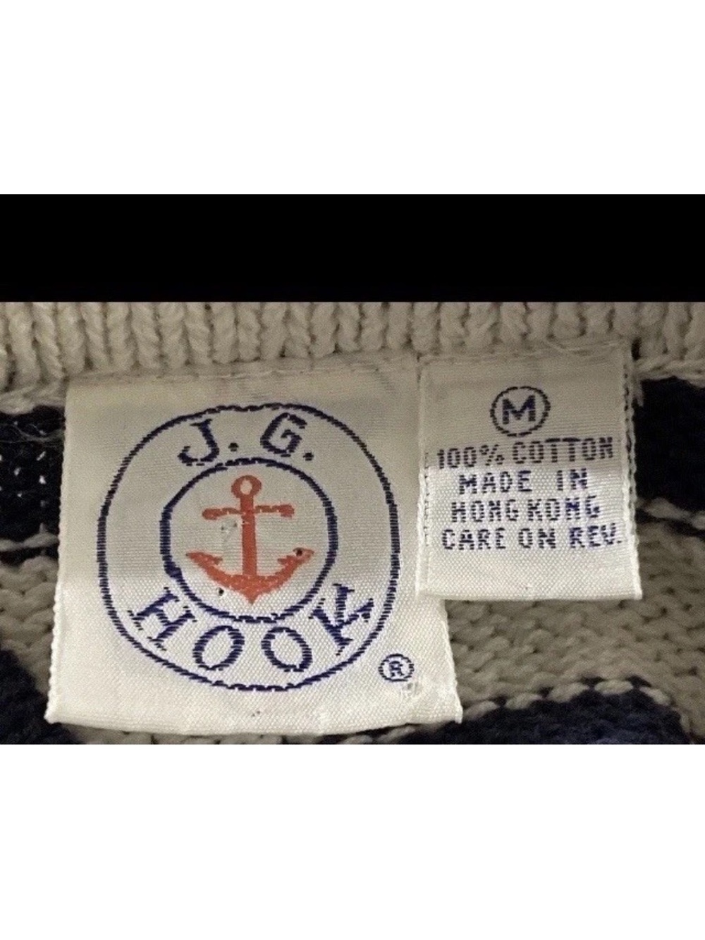Vintage Blue & White Nautical Wide Stripe Chunky Knit Sweater JG Hook Women’s M - Picture 6 of 7